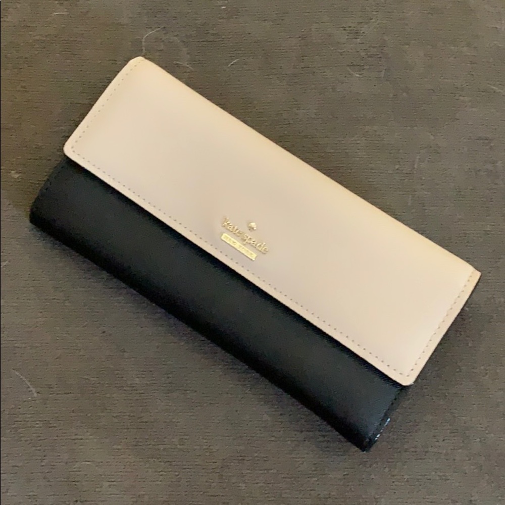 Tan and black Kate Spade wallet